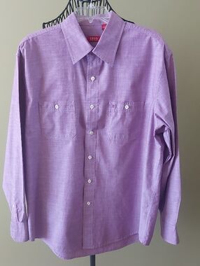 Izod Men's Lavender Casual Button-Down Shirt